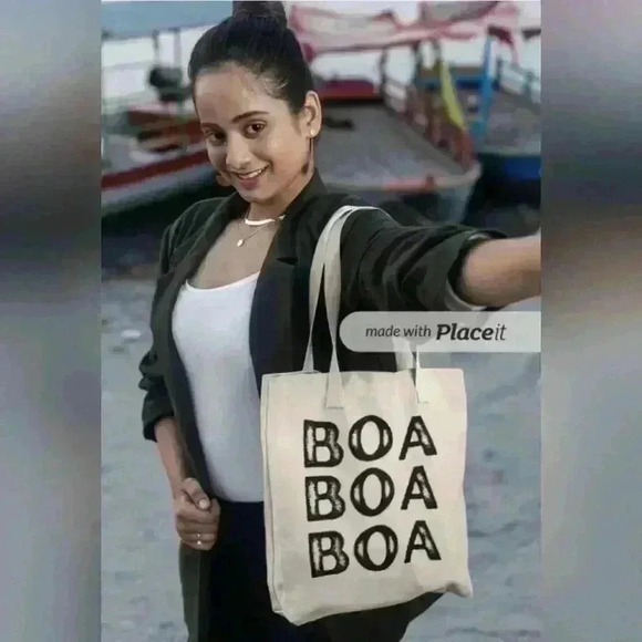 nataly thyme Handbags - Limited amount summer bad Boa boa boa portuguese sayings recycled  tot bags